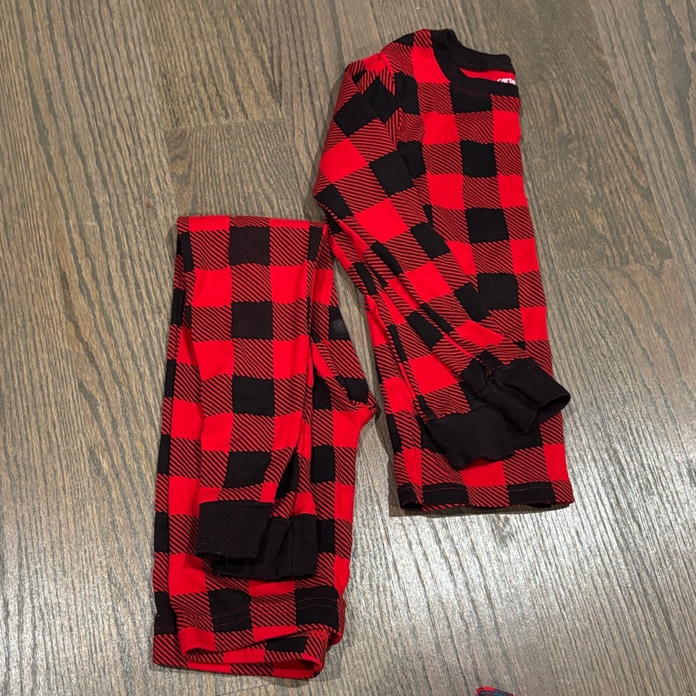 Carter's Red and Black Plaid Kids Pajama Set